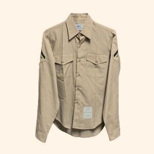 USMC Tan Long Sleeve Button Down Shirt Size 15.5 x 38